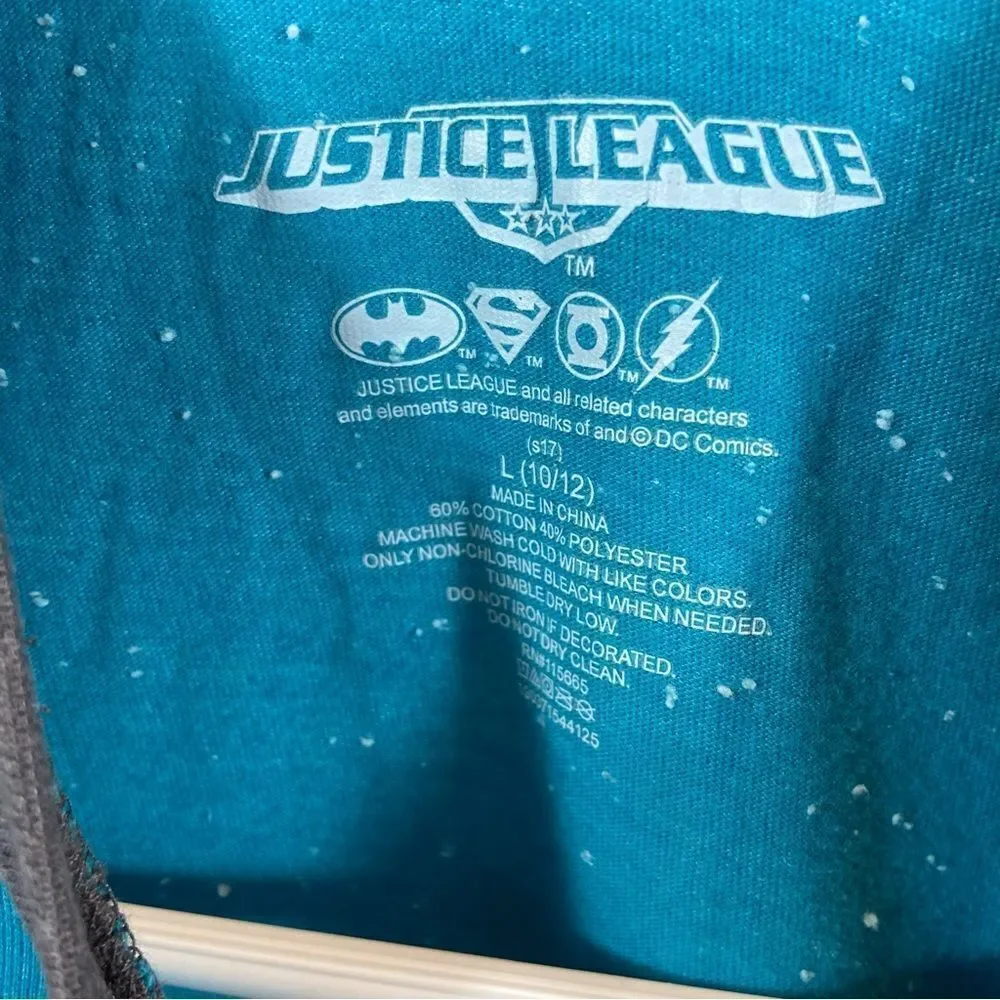 Boys Justice League Raglan Sleeve‎ Top Size Large 10/12